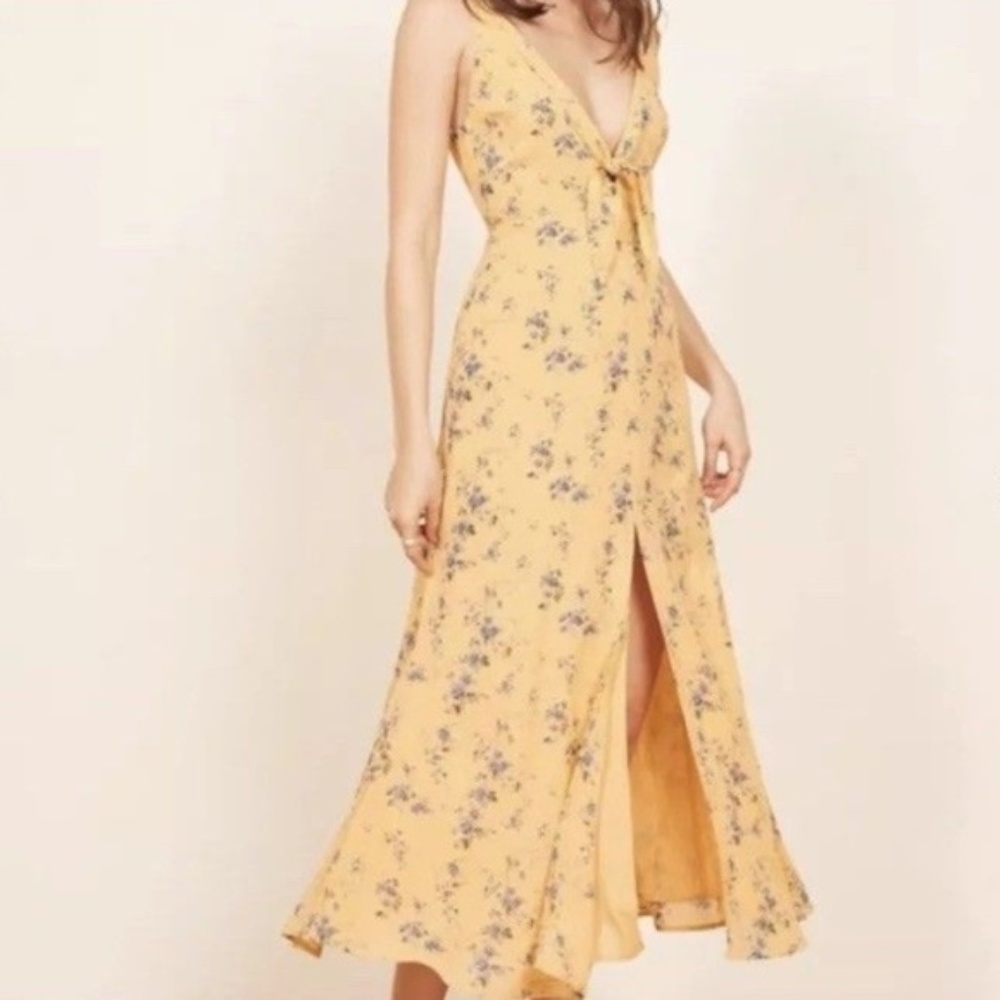 Reformation Harper Dress Yellow Simone Size 0